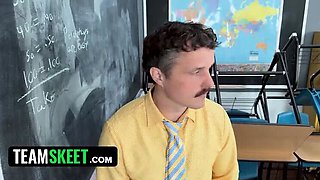Lexi Lore Gets Hard Fucking Lesson from Old Teachers Donnie Rock and Robby Echo - Rough School Sex, Deep Throat, Doggy Style