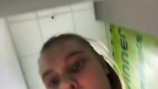 Hot Girl in the Gym Training and Play with Herself