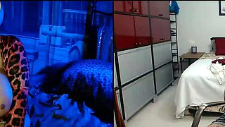 Two horny lesbians with big boobs masturbating under shower