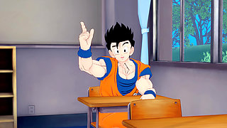The teacher Android 21 fuck with Gohan on the classroom - DragonBall Zex Series