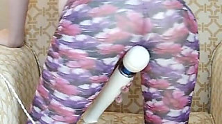 Teen Redhead in pantyhose gets off with her big Vibrator