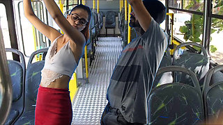 Student Being in the City Bus