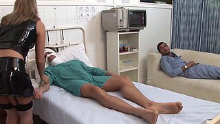 Lesbian Naughty Sluts Seduce Patient in Hospital