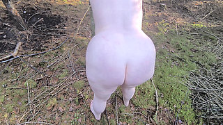 Completely Naked in the Forest - Tits and Vagina Whipping