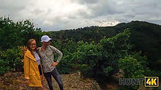 Hunt4k. encountered a bare stranger with nice knockers in the forest