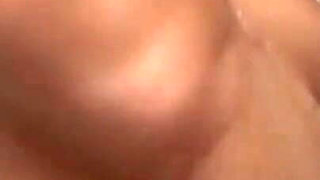 Horny chick loves anal masturbation in the bathroom