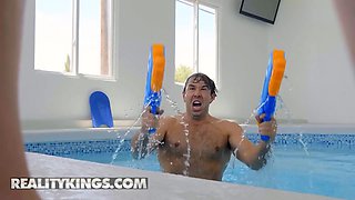 Will slurps mia moore's cunt by the pool before carrying her inwards for a proper dicking - reality kings