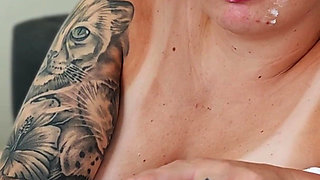 A Relay of Deep Throat Fucking. Multiple Cocks Shove Cum Into the Mouth of a Busty Female Student.
