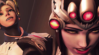 Overwatch Futa - Mercy & Widowmaker Blowjob and Doggystyle Animation