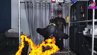 Amateur Femdom Suspension Bondage Test - Masked Slave Gets Pegged & Prostate Massage