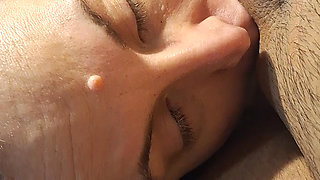 Ass licking, balls getting sucked, cum getting licked, and finally a deep throat.
