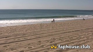 Sizzling blondie bombshell receives an explosive popshot on her juicy tits!