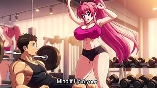 Gym trainer seduce a milf big natural tits and ass