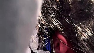 my wife absolutely DEVOURING my pussy in the car