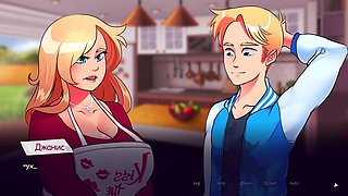 Sexy blonde big natural tits with huge nipples in wild animated scenes