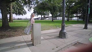 Blond teen Dolly fuck outdoors