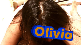 Indian Bhabhi Slave Olivia Long Hair Deep throat Blowjob Face Fuck with Exploding Cumshot with Cum on Mouth and Facial Cum Rough