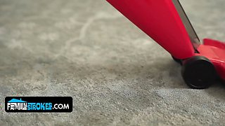 Busty curvy step-mom Mellanie Monroe lures and nails her lucky son-in-law