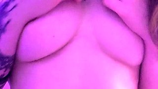 Amateur young brunette enjoys dildo on solo masturbation