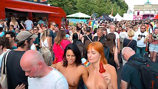 Christy Ley and Dolly Dyson nude in Berlin CSD