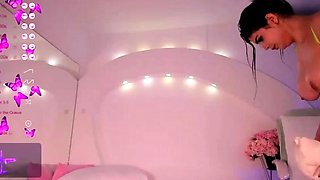 Asian masturbating with toy close up