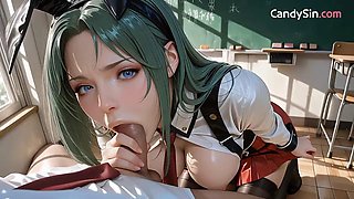 Soft Moans From Mika As Classroom Lust Takes Over Uniform AI Generated