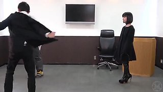 Asian Office BDSM: Boss Punishes Slave Employee with Whipping Card Game - HD Femdom Humiliation