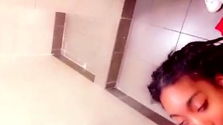 Truck Stop Blowjob - She Takes My Big Cock in the Bathroom