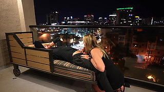 Beautiful Pregnant Girl Fucked on Hotel Balcony and in Hallway