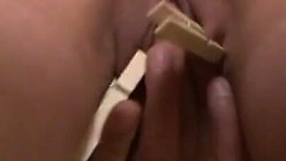 Pussy fingering humiliating sex toys penetrated