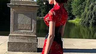 LadyPerse - Latex And Kimono In Public