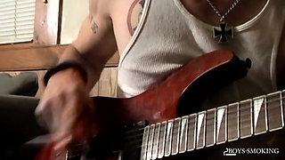BoysSmoking Axel Smokes Heavy While Rocking Out And Stroking His Dick