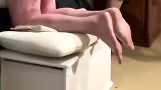 Sockjob by a Beautiful Blonde Foot Fetish ne